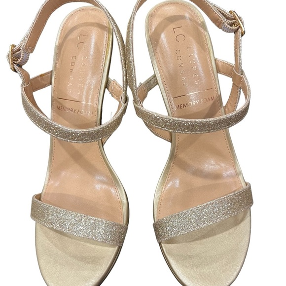 LC Lauren Conrad Hazelnuts Women's Dress Sandals 7.5 M gold shimmer - Picture 12 of 12